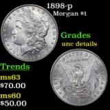 1898-p Morgan Dollar $1 Grades Unc Details