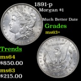 1891-p Morgan Dollar $1 Grades Select+ Unc