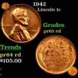 Proof 1942 Lincoln Cent 1c Grades Gem Proof Red