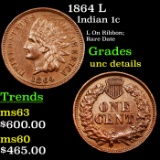 1864 L Indian Cent 1c Grades Unc Details