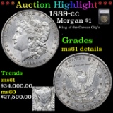 *HIGHLIGHT OF ENTIRE AUCTION* 1889-cc Morgan Dollar $1 Graded ms61 details By SEGS (fc)