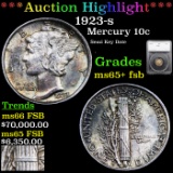 ***Auction Highlight*** 1923-s Mercury Dime 10c Graded ms65+ fsb By SEGS (fc)