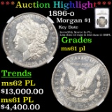 *HIGHLIGHT OF ENTIRE AUCTION* NGC 1896-o Morgan Dollar $1 Graded ms61 pl By NGC (fc)