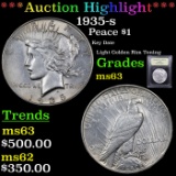 ***Auction Highlight*** 1935-s Peace Dollar $1 Graded Select Unc By USCG (fc)