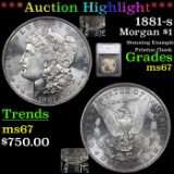 ***Auction Highlight*** 1881-s Morgan Dollar $1 Graded ms67 By SEGS (fc)