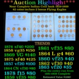 ***Auction Highlight*** Near Complete Indian Cent book 1859-1909 42 coins inclues 2 bonus Flying Eag