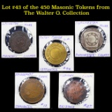 Lot #43 of the 450 Masonic Tokens from The Walter O. Collection