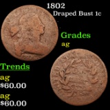 1802 Draped Bust Large Cent 1c Grades ag