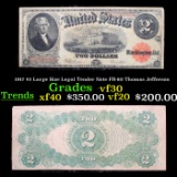 1917 $2 Large Size Legal Tender Note FR-60 Thomas Jefferson Grades