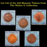 Lot #44 of the 450 Masonic Tokens from The Walter O. Collection