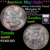 ***Auction Highlight*** 1903-p Colorfully Toned Morgan Dollar $1 Graded GEM Unc By USCG (fc)