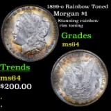 1899-o Rainbow Toned Morgan Dollar $1 Grades Choice Unc