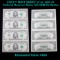 UNCUT MINT SHEET of 4x 1995 $5 Federal Reserve Notes All GEM Or Better