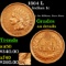 1864 L Indian Cent 1c Grades AU Details