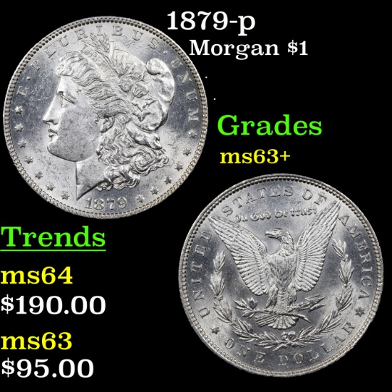 1879-p Morgan Dollar $1 Grades Select+ Unc