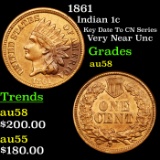 1861 Indian Cent 1c Grades Choice AU/BU Slider