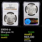 NGC 1904-o Morgan Dollar $1 Graded ms62 By NGC