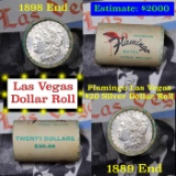 ***Auction Highlight*** Full Morgan/Peace Flamingo Las Vegas Casino silver $1 roll $20, 1889 & 1898