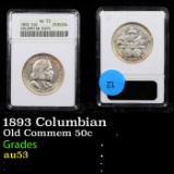 ANACS 1893 Columbian Old Commem Half Dollar 50c Graded au53 By ANACS