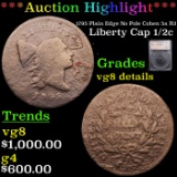 ***Auction Highlight*** 1795  Plain Edge No Pole Cohen 5a R3 Liberty Cap half cent 1/2c Graded vg8 d