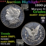 ***Auction Highlight*** 1890-p Morgan Dollar $1 Graded Select Unc+ DMPL By USCG (fc)