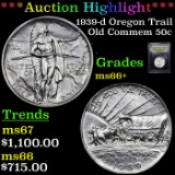 ***Auction Highlight*** 1939-d Oregon Trail Old Commem Half Dollar 50c Graded GEM++ Unc By USCG (fc)