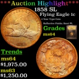 ***Auction Highlight*** 1858 SL Flying Eagle Cent 1c Graded Choice Unc By USCG (fc)