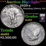 ***Auction Highlight*** 1920-s Standing Liberty Quarter 25c Graded GEM Unc By USCG (fc)
