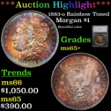 ***Auction Highlight*** 1883-o Rainbow Toned Morgan Dollar $1 Graded ms65+ By SEGS (fc)