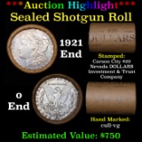 ***Auction Highlight*** 1921 & O Ends Cull-VG Morgan Silver Dollar Shotgun Roll, 20 Coins (fc)