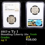 NGC 1917-s Ty I Standing Liberty Quarter 25c Graded ag 3 By NGC