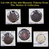 Lot #49 of the 450 Masonic Tokens from The Walter O. Collection