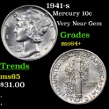 1941-s Mercury Dime 10c Grades Choice+ Unc