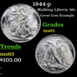 1944-p Walking Liberty Half Dollar 50c Grades GEM Unc