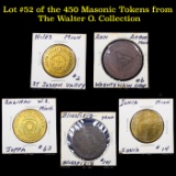 Lot #52 of the 450 Masonic Tokens from The Walter O. Collection