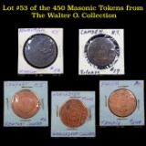 Lot #53 of the 450 Masonic Tokens from The Walter O. Collection