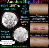 ***Auction Highlight*** Full solid date 1887-p Uncirculated Morgan silver dollar roll, 20 coins (fc)