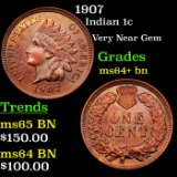 1907 Indian Cent 1c Grades Choice+ Unc BN