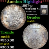 ***Auction Highlight*** 1897-p Morgan Dollar $1 Graded ms65+ By SEGS (fc)