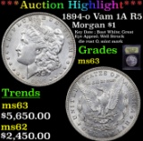 ***Auction Highlight*** 1894-o Vam 1A R5 Morgan Dollar $1 Graded Select Unc By USCG (fc)