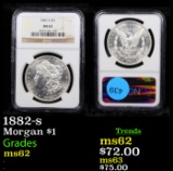 NGC 1882-s Morgan Dollar $1 Graded ms62 By NGC