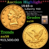 ***Auction Highlight*** 1848-o Gold Liberty Eagle $10 Graded au58 By SEGS (fc)