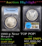 ***Auction Highlight*** PCGS 1880-p Near TOP POP! Morgan Dollar $1 Graded ms65 dmpl By PCGS (fc)