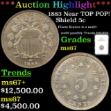 ***Auction Highlight*** NGC 1883 Near TOP POP! Shield Nickel 5c Graded ms67 By NGC (fc)