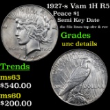 1927-s Vam 1H R5 Peace Dollar $1 Grades Unc Details