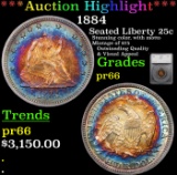 Proof ***Auction Highlight*** 1884 Seated Liberty Quarter 25c Graded pr66 By SEGS (fc)