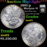 ***Auction Highlight*** 1891-p Morgan Dollar $1 Graded ms65 By SEGS (fc)