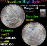 ***Auction Highlight*** 1886-p Colorfully Toned Morgan Dollar $1 Graded ms66+ By SEGS (fc)