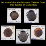 Lot #54 of the 450 Masonic Tokens from The Walter O. Collection