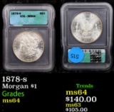 1878-s Morgan Dollar $1 Graded ms64 By ICG